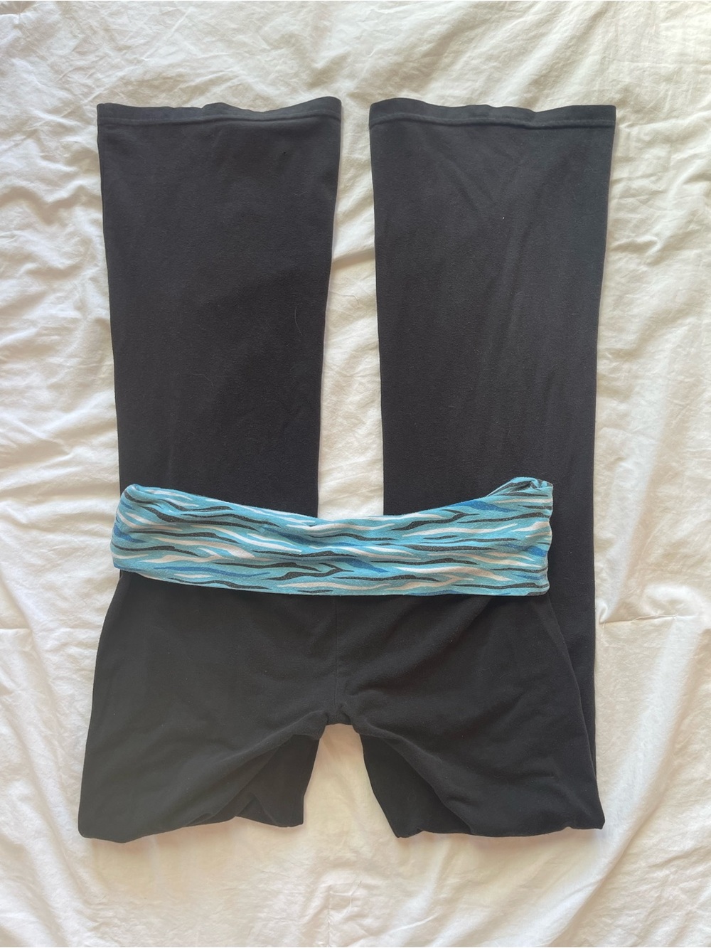 Women’s Black pants with Blue Patterned Waistband